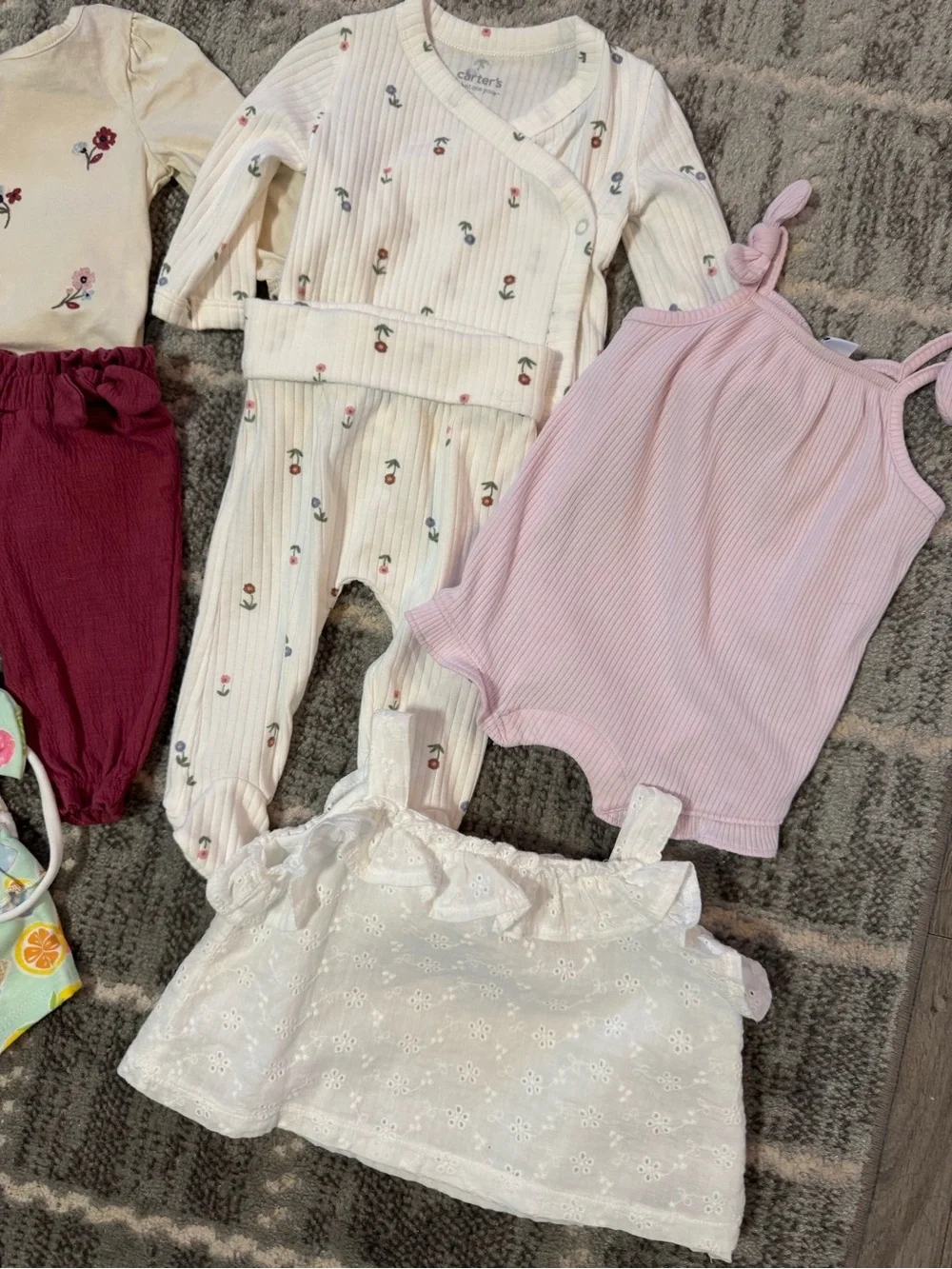 5 Piece 0-3/3 Month Baby Girl Sets